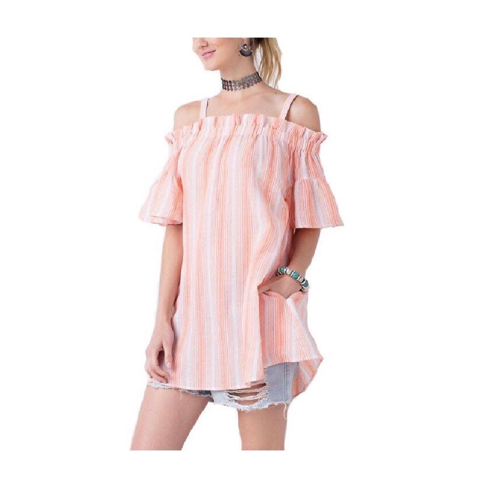 Brand New Peach/White Tunic